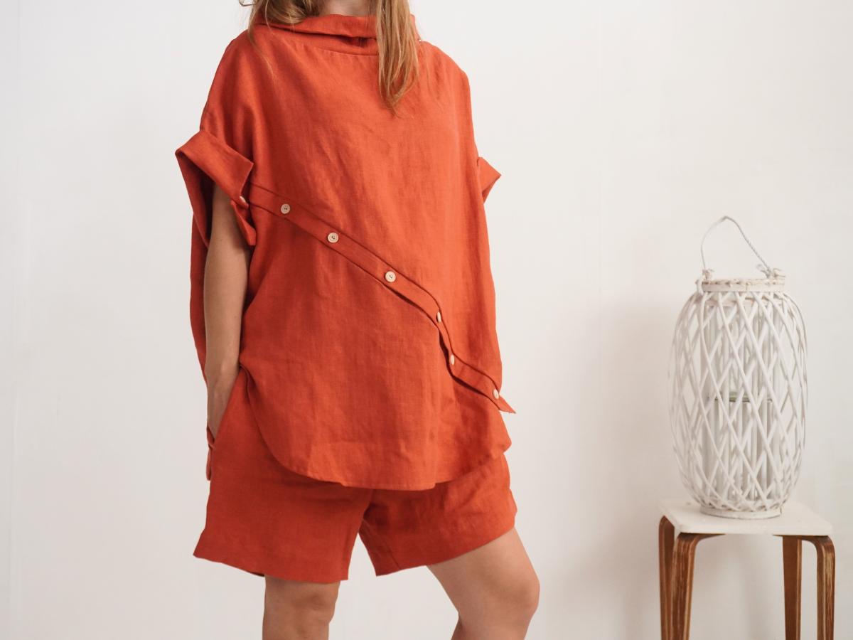 Ensemble de grossesse en lin KHATANGA et NELSON, blouse et short