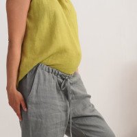 Pantalon de grossesse en lin à cordon VOLGA