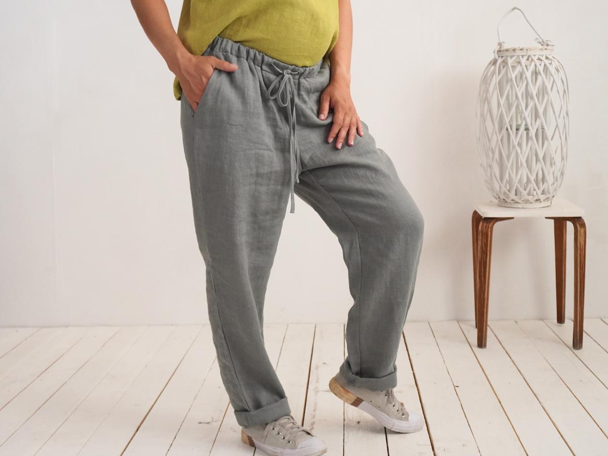 Pantalon de grossesse en lin à cordon VOLGA