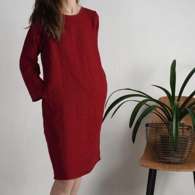 Robe midi en lin à manches longues SINDHU
