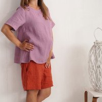 Short de grossesse en lin à taille haute NELSON