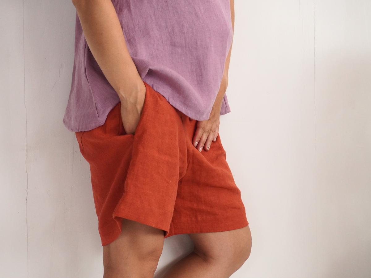 Short de grossesse en lin à taille haute NELSON