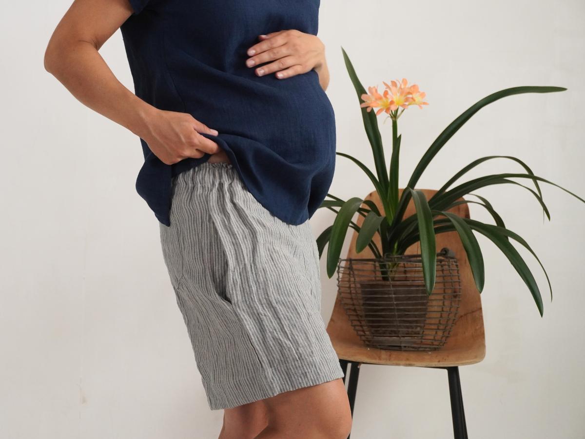 Short de grossesse en lin à taille haute NELSON