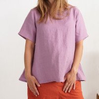Blouse trapèze ample de grossesse en lin OKAVANGO