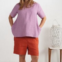 Blouse trapèze ample de grossesse en lin OKAVANGO