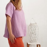 Blouse trapèze ample de grossesse en lin OKAVANGO