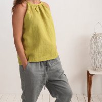 Haut de grossesse en lin à encolure américaine LUNI