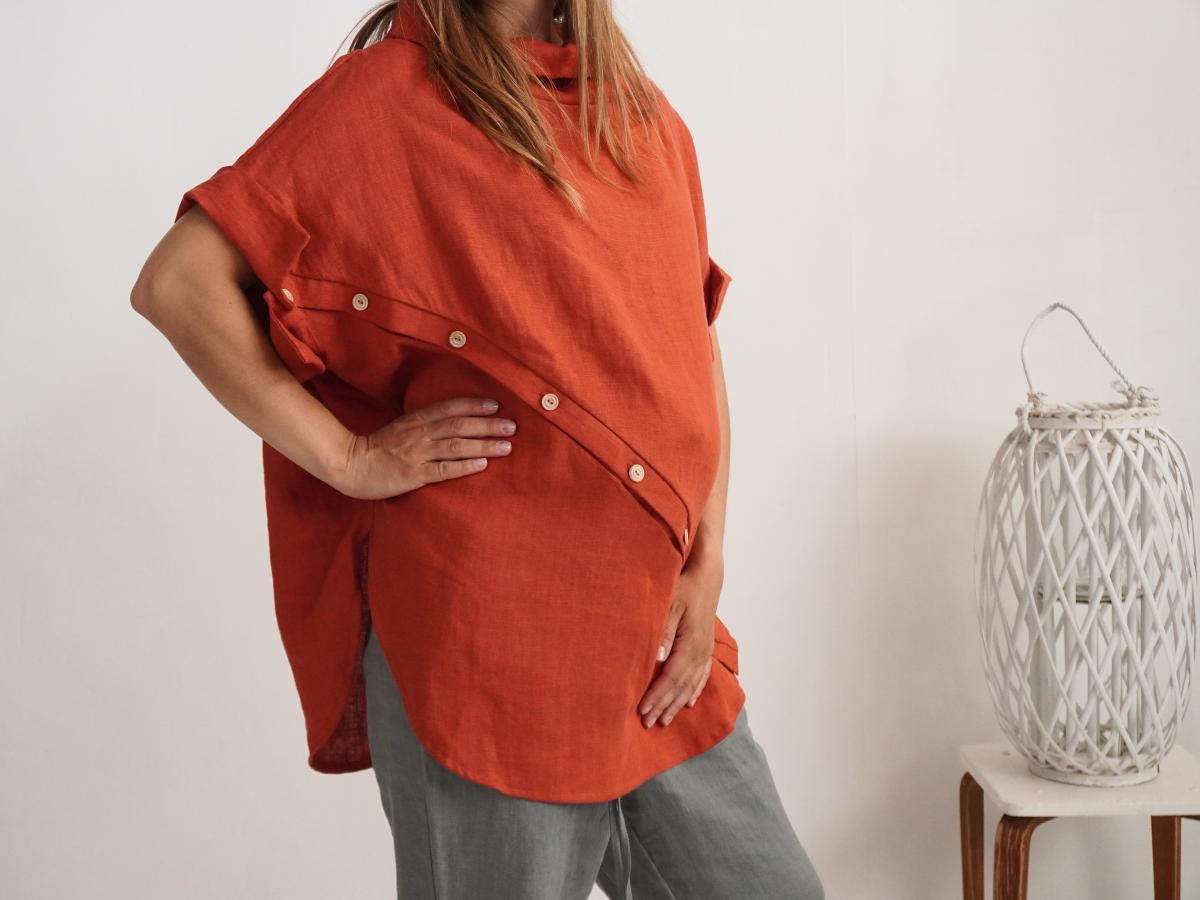 Tunique de grossesse et d’allaitement en lin KHATANGA