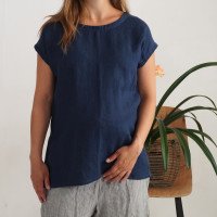 Blouse de grossesse en lin fendue au dos NENE