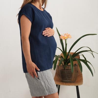Blouse de grossesse en lin fendue au dos NENE