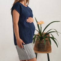 Blouse de grossesse en lin fendue au dos NENE