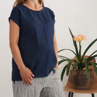Blouse de grossesse en lin fendue au dos NENE