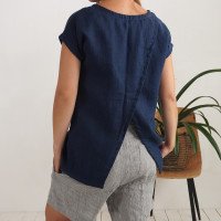 Blouse de grossesse en lin fendue au dos NENE