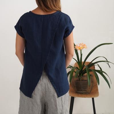 Blouse de grossesse en lin fendue au dos NENE