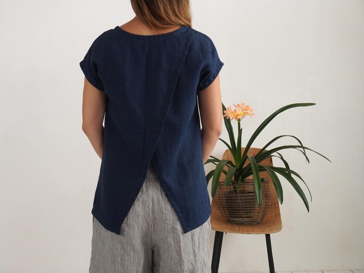 Blouse de grossesse en lin fendue au dos NENE