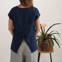 Blouse de grossesse en lin fendue au dos NENE