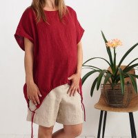 Blouse ample de grossesse en lin à liens SONGHUA