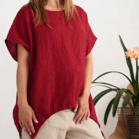 Blouse ample de grossesse en lin à liens SONGHUA