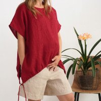 Blouse ample de grossesse en lin à liens SONGHUA
