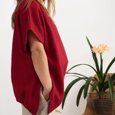 Blouse ample de grossesse en lin à liens SONGHUA