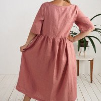 Robe longue bohème de grossesse en lin à taille empire COLORADO