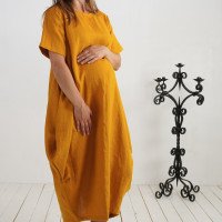 Robe boule ample de grossesse en lin BLANDA