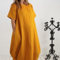 Robe boule ample de grossesse en lin BLANDA