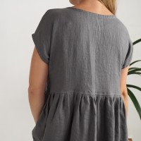Robe longue bohème de grossesse en lin à taille empire AMAZON