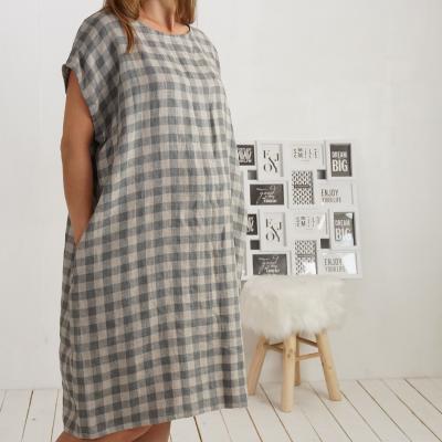 Robe ample de grossesse en lin à ceinture DANUBE