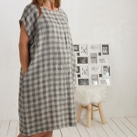 Robe ample de grossesse en lin à ceinture DANUBE
