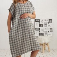 Robe ample de grossesse en lin à ceinture DANUBE