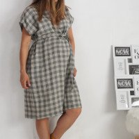 Robe ample de grossesse en lin à ceinture DANUBE