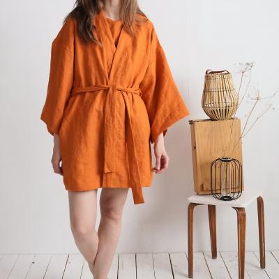 Peignoir kimono court en lin KOSI