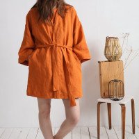 Peignoir kimono court en lin KOSI
