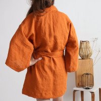 Peignoir kimono court en lin KOSI