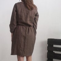 Robe midi en lin à manches longues SINDHU