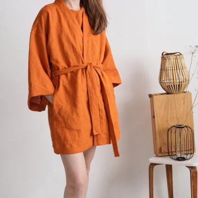 Peignoir kimono court en lin KOSI