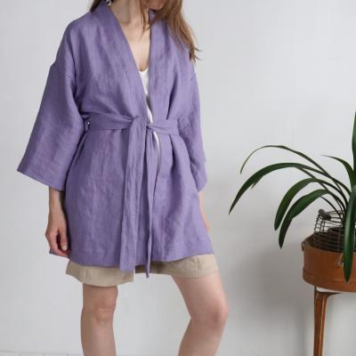 Peignoir kimono court en lin KOSI