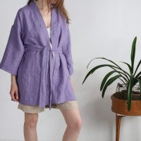 Peignoir kimono court en lin KOSI