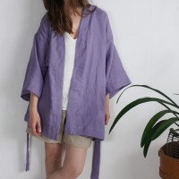 Peignoir kimono court en lin KOSI