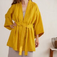 Peignoir kimono court en lin KOSI