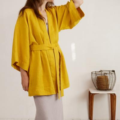 Peignoir kimono court en lin KOSI