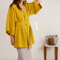Peignoir kimono court en lin KOSI