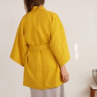 Peignoir kimono court en lin KOSI