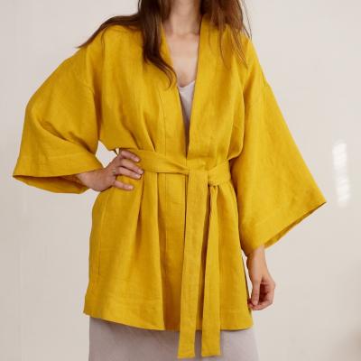 Peignoir kimono court en lin KOSI