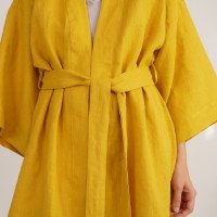 Peignoir kimono court en lin KOSI