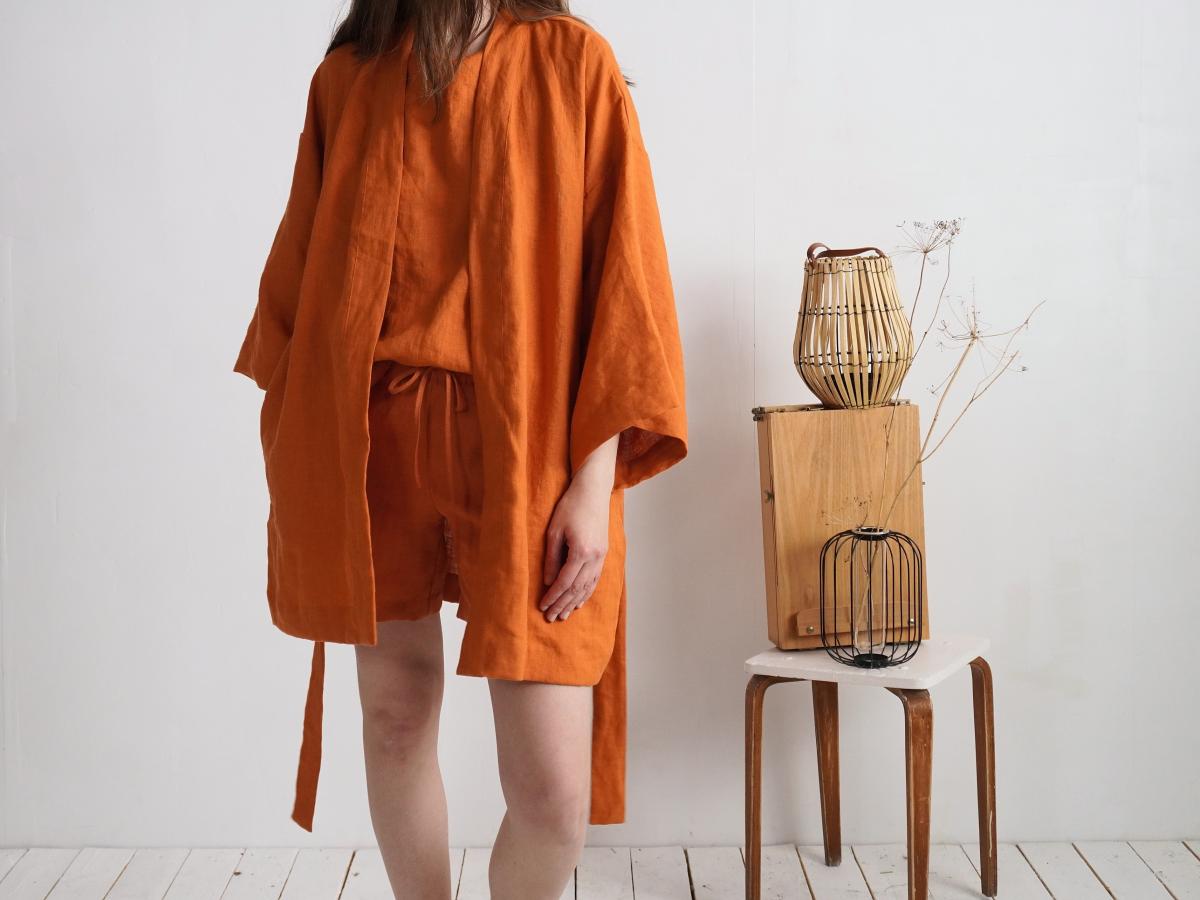 Ensemble d’intérieur en lin KOSI, KASAI et RHINE, trois pièces