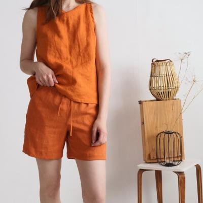 Pyjama en lin KASAI et RHINE, haut sans manches et short