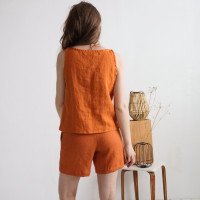 Pyjama en lin KASAI et RHINE, haut sans manches et short