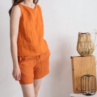 Pyjama en lin KASAI et RHINE, haut sans manches et short